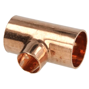 Raccord &agrave; braser cuivre t&eacute; r&eacute;duit 28 x 18 x 28 mm F/F/F