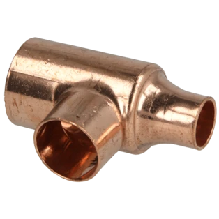 Raccord &agrave; braser cuivre t&eacute; r&eacute;duit 28 x 22 x 15 mm F/F/F
