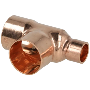 Raccord &agrave; braser cuivre t&eacute; r&eacute;duit 28 x 28 x 15 mm F/F/F