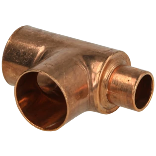 Raccord &agrave; braser cuivre t&eacute; r&eacute;duit 28 x 28 x 16 mm F/F/F
