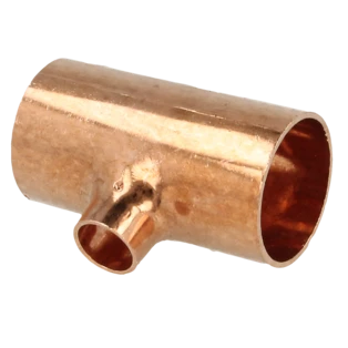 Raccord &agrave; braser cuivre t&eacute; r&eacute;duit 35 x 15 x 35 mm F/F/F