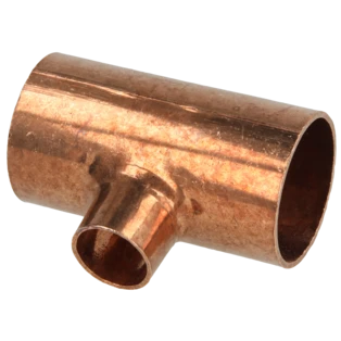 Raccord &agrave; braser cuivre t&eacute; r&eacute;duit 35 x 18 x 35 mm F/F/F