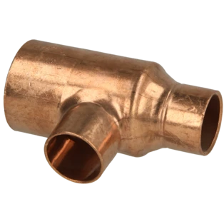 Raccord &agrave; braser cuivre t&eacute; r&eacute;duit 35 x 22 x 22 mm F/F/F