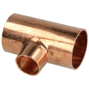Raccord &agrave; braser cuivre t&eacute; r&eacute;duit 35 x 22 x 35 mm F/F/F