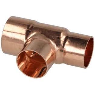 Raccord &agrave; braser cuivre t&eacute; r&eacute;duit 35 x 28 x 28 mm F/F/F