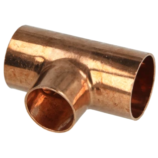 Raccord &agrave; braser cuivre t&eacute; r&eacute;duit 35 x 28 x 35 mm F/F/F