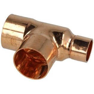 Raccord &agrave; braser cuivre t&eacute; r&eacute;duit 35 x 35 x 22 mm F/F/F