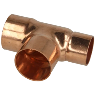 Raccord &agrave; braser cuivre t&eacute; r&eacute;duit 35 x 35 x 28 mm F/F/F