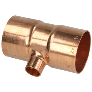 Raccord &agrave; braser cuivre t&eacute; r&eacute;duit 42 x 15 x 42 mm F/F/F
