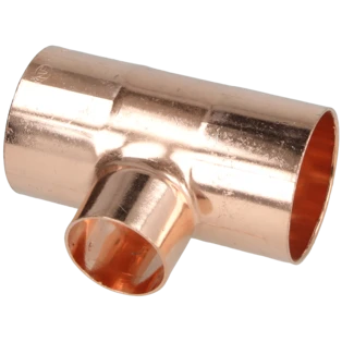 Raccord &agrave; braser cuivre t&eacute; r&eacute;duit 42 x 28 x 42 mm F/F/F