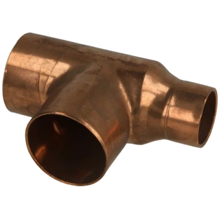 Raccord &agrave; braser cuivre t&eacute; r&eacute;duit 42 x 42 x 28 mm F/F/F