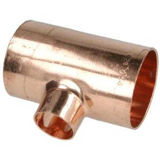 Raccord &agrave; braser cuivre t&eacute; r&eacute;duit 54 x 28 x 54 mm F/F/F