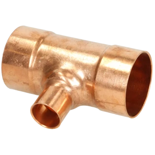Raccord &agrave; braser cuivre t&eacute; r&eacute;duit 76 x 35 x 76 mm F/F/F