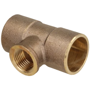 Solder fitting gunmetal tee 18 x 3/4" x 18 mm F/IT/F