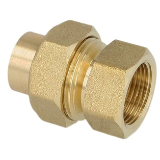 Soldeerfitting roodkoper schroefkoppeling 22 mm x 1" bi/IS conisch dichtend