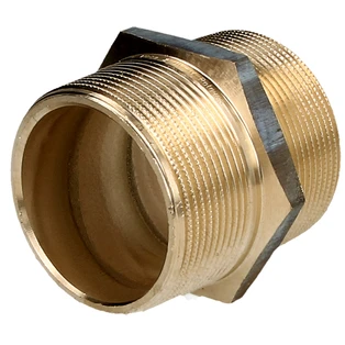 Raccord &agrave; visser laiton rouge nipple double 2" FM/FM