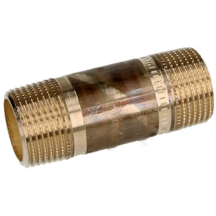 Raccord &agrave; visser laiton rouge nipple double 1" x 80 mm