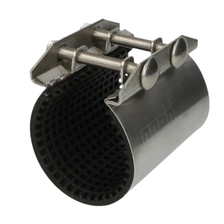 Stainless steel sealing band for pipes with &Oslash; 55 .. 58 mm