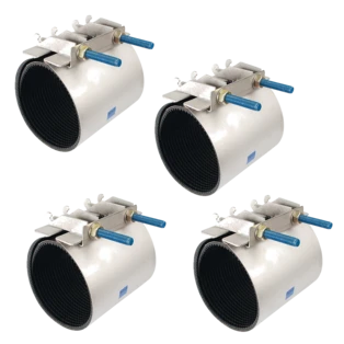 Collier d'&eacute;tanch&eacute;it&eacute; en inox pour tubes d'un diam&egrave;tre de 113 &agrave; 123 mm