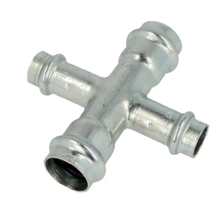 C-Stahl Pressfitting Kreuzst&uuml;ck 54x22x54x22mm