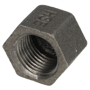 Raccord en fonte mall&eacute;able noir capuchon 1 1/2" FF