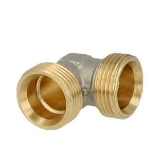 Elbow coupling brass nickel-plated on the outside 1/2" ET euro cone