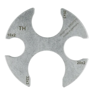 Gabarit de contr&ocirc;le pour raccords &agrave; sertir avec contour TH