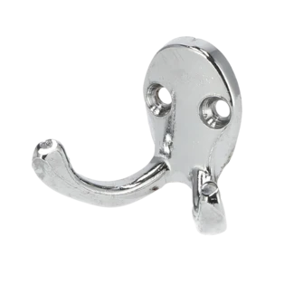 Towel hook, double chrome-plated brass