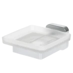 Soap dish with holder for drilling or adhesive bonding