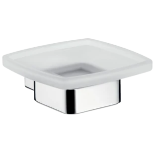 Emco Loft soap holder standing type emco-steel with crystal glass tray