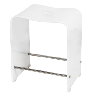 Sgabello da bagno in acrilico bianco
