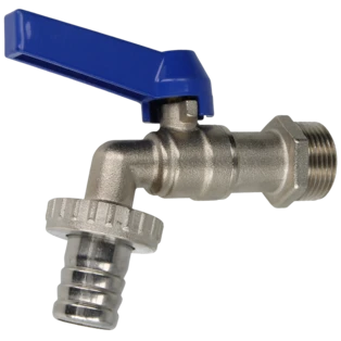 Kugelauslaufventil 3/4" mit Kurzgriff und Schlauchverschraubung