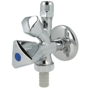 Combination angle valve 3/8" self-sealing with backflow preventer