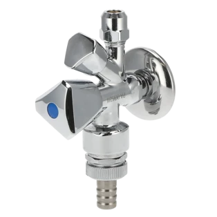 Combination angle valve 3/8" polished PA tested, non-return valve