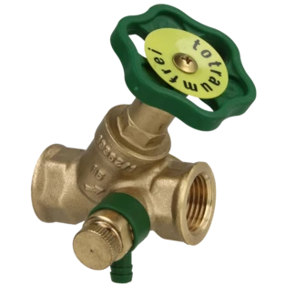 Soupape &agrave; si&egrave;ge inclin&eacute; 1/2'' FF avec purge et broche montante