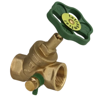 Angle-seat valve 1" IT with drain with rising stem