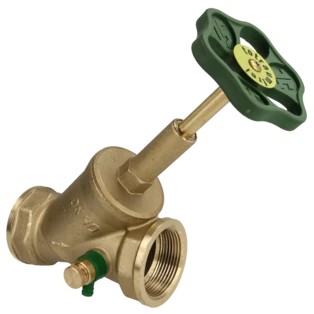 Soupape &agrave; si&egrave;ge inclin&eacute; 1 1/2'' FF avec purge et broche montante