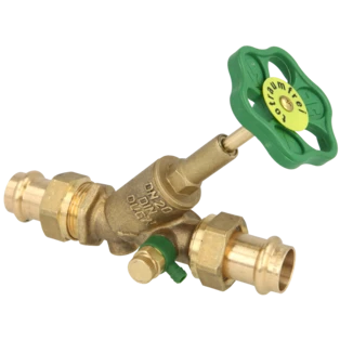 Freistromventil mit Entleerung und steigender Spindel Pressanschluss Viega 54 mm