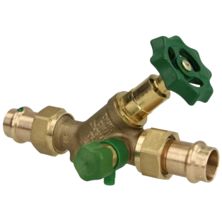 Kraan met aftap en niet-stijgende spindel persaansluiting Viega 18 mm