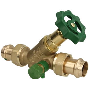 Kraan met aftap en niet-stijgende spindel persaansluiting Viega 22 mm