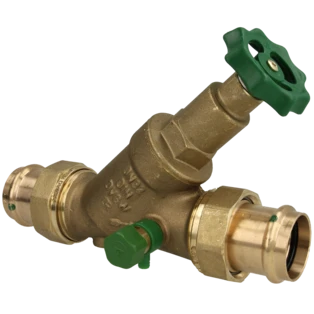 Kraan met aftap en niet-stijgende spindel persaansluiting Viega 35 mm