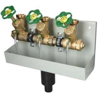 Sanit&auml;r Kompaktverteiler 1" mit Rinne 3-fach