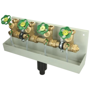 Sanit&auml;r Kompaktverteiler 1&frac14;" mit Rinne 4-fach