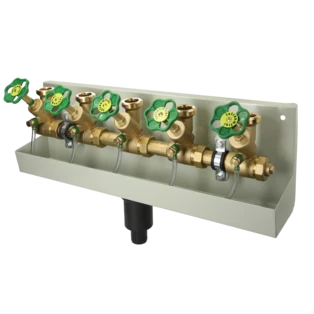 Sanit&auml;r Kompaktverteiler 1&frac14;" mit Rinne 5-fach