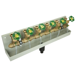 Sanit&auml;r Kompaktverteiler 1&frac14;" mit Rinne 6-fach