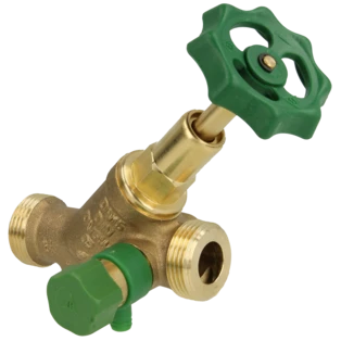 Freistromventil 3/4" AG mit Entleerung und steigender Spindel