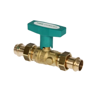 Kugelhahn mit Pressverschraubung 22 mm mit ISO-T-Griff