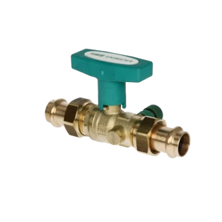 Kugelhahn mit Pressverschraubung 22 mm mit ISO-T-Griff