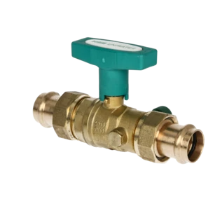 Ball valve with press connection 28 mm with ISO T-handle