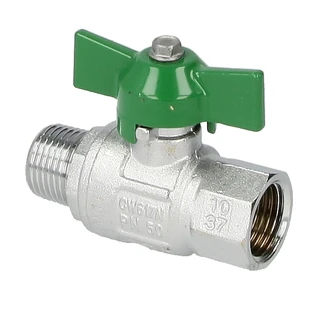 Valvola a sfera 1/2" FF x 1/2" FM con farfalla